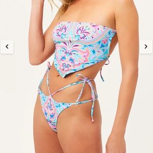 Frankie’s Bikinis Halo Bathing suit Top & Bottom NWT